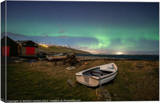 Magnificent Aurora over Shetland Canvas Print by Richard Ashbee