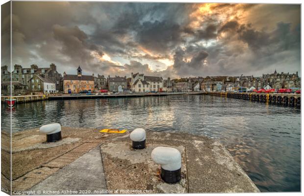 Lerwick Harbour in Shetland Canvas Print by Richard Ashbee