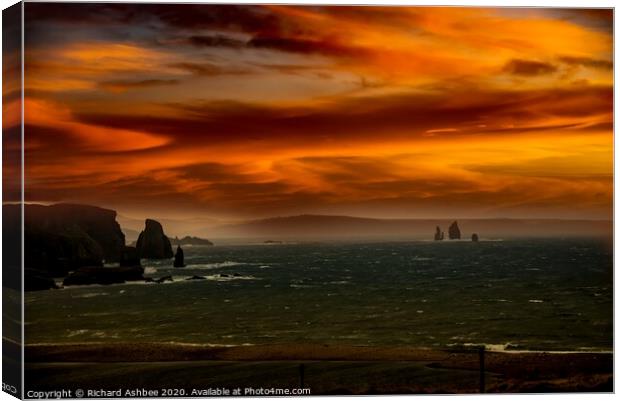The Drongs Sunrise Shetland Canvas Print by Richard Ashbee