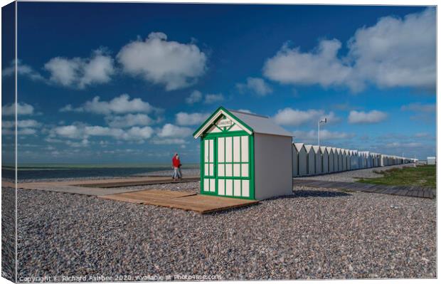 Beach huts at Cayeux sur mer France Canvas Print by Richard Ashbee