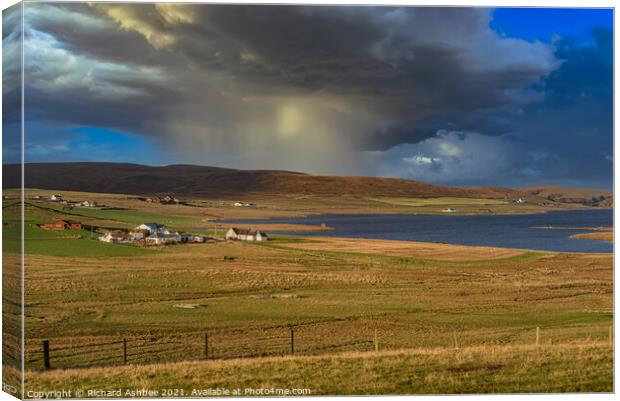 Cloud explosion Spiggie Shetland Canvas Print by Richard Ashbee