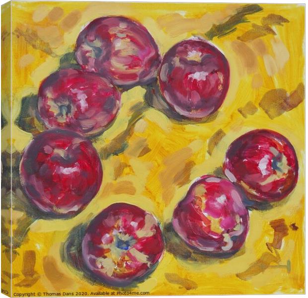 Apple Time, Image of Oil Painting Canvas Print by Thomas Dans