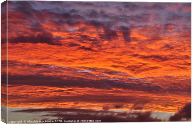 Fiery sky in the morning Canvas Print by Alasdair Mackenzie