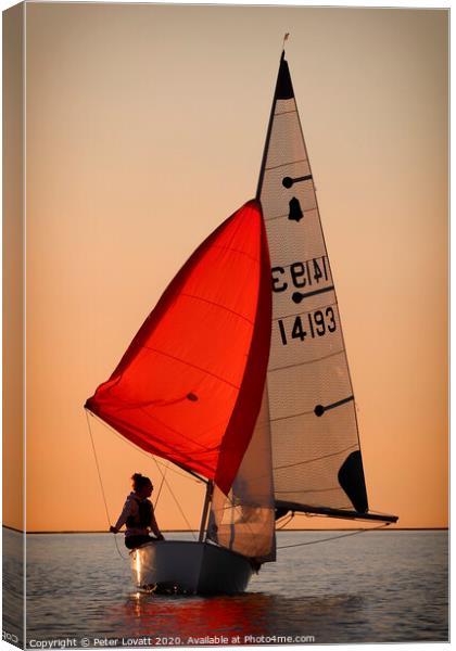 Red Sail 14193 Canvas Print by Peter Lovatt  LRPS