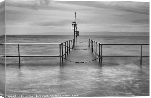 Jetty at High Tide Canvas Print by Peter Lovatt  LRPS