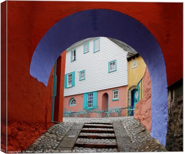 Archway - Portmeirion, looking into Battery Square Canvas Print by Peter Lovatt  LRPS
