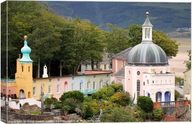 Portmeirion - View of the Dome Canvas Print by Peter Lovatt  LRPS