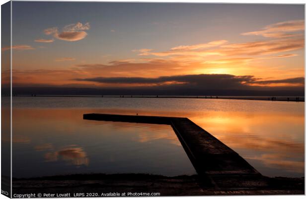 West Kirby Marine Lake Jetty, Wirral Canvas Print by Peter Lovatt  LRPS