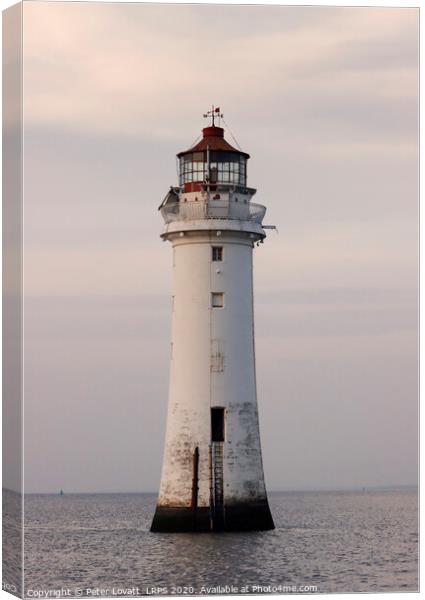 New Brighton lighthouse, Wirral Canvas Print by Peter Lovatt  LRPS
