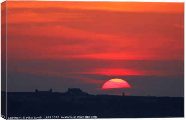 Sunset over Hilbre Island, Wirral Canvas Print by Peter Lovatt  LRPS