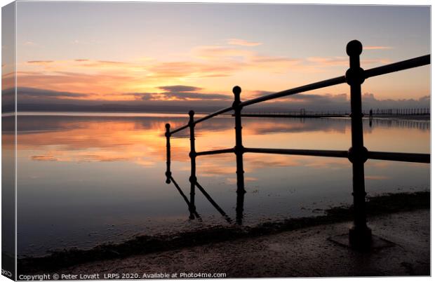West Kirby Marine Lake Sunset, Wirral Canvas Print by Peter Lovatt  LRPS