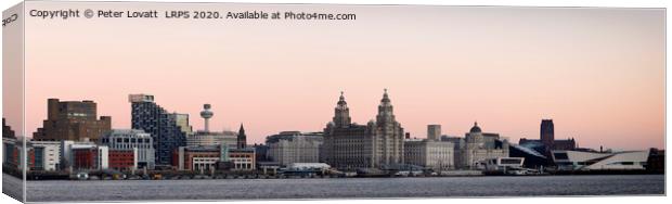 Panoramic image of Liverpool Waterfront Canvas Print by Peter Lovatt  LRPS