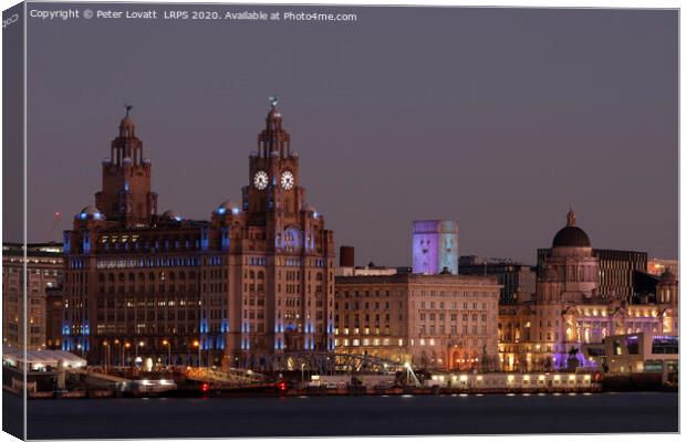 Evening image of Liverpool Waterfront Canvas Print by Peter Lovatt  LRPS