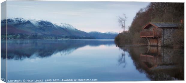 The Duke Of Portland Boathouse, Ullswater, Lake Di Canvas Print by Peter Lovatt  LRPS