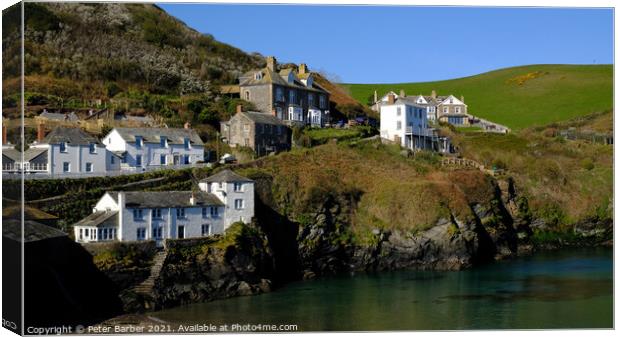 Port Isaac Hillside Canvas Print by Peter Barber