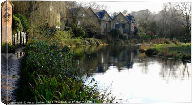 River Itchen Winchester Canvas Print by Peter Barber