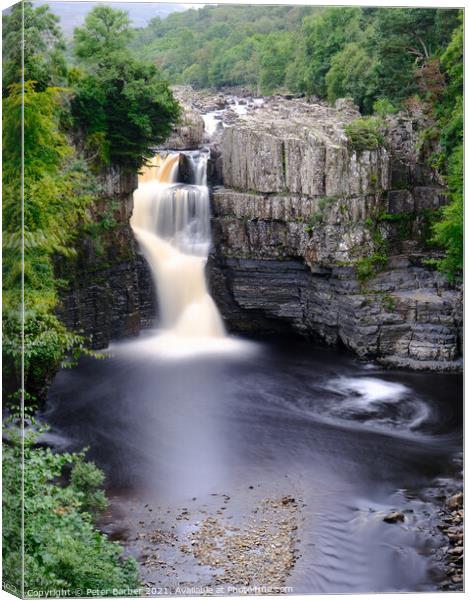 High Force in Teesdale Canvas Print by Peter Barber
