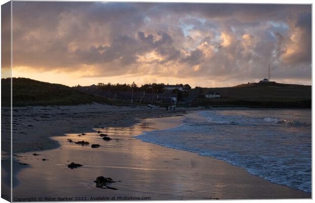 Low Newton-by-the-sea at sunset Canvas Print by Peter Barber
