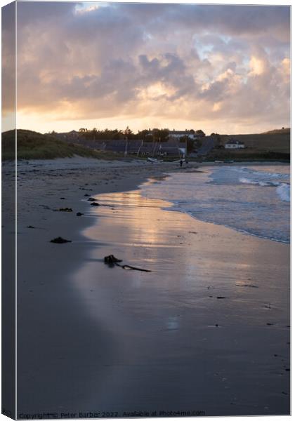 Low Newton-by-the-sea at sunset Canvas Print by Peter Barber