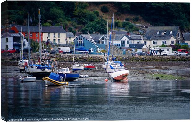 Fishguard Old Town - Fishing Boats in the Harbour Canvas Print by Dick Lloyd
