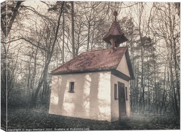 Romantic chapel in the woods Canvas Print by Ingo Menhard