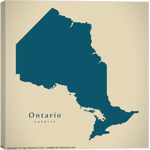 Modern Map - Ontario CA Canvas Print by Ingo Menhard