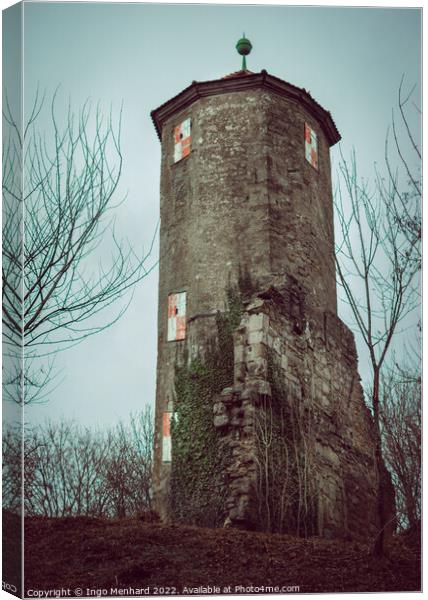 Vertical shot of the old historical medieval tower Canvas Print by Ingo Menhard