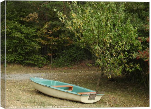 Boat near the trees Canvas Print by Ingo Menhard