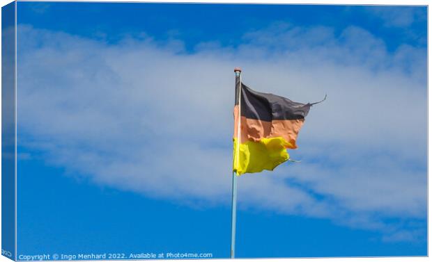 German national flag in front of blue sky Canvas Print by Ingo Menhard