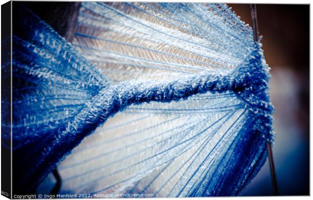 Closeup shot of blue mesh Canvas Print by Ingo Menhard