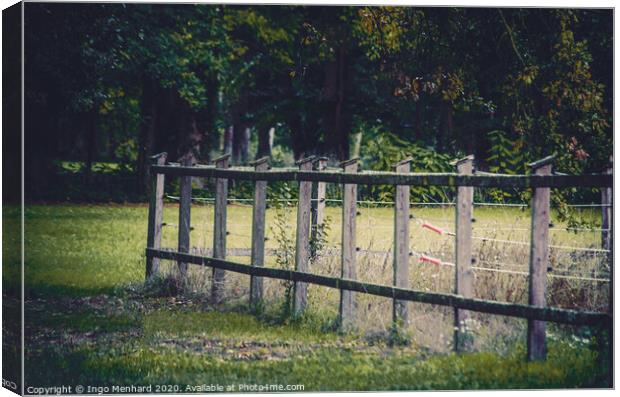 Wooden paddock fence Canvas Print by Ingo Menhard