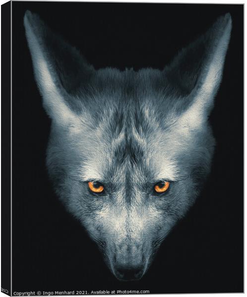 Wolf face portrait Canvas Print by Ingo Menhard