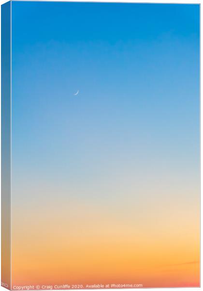 Moon at sunset Canvas Print by Craig Cunliffe