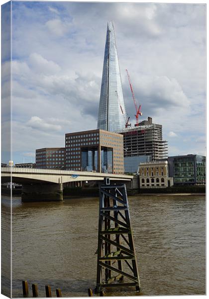 The Shard and the Thames Canvas Print by Alan Jacobs