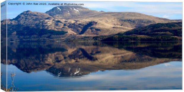Loch Lomond reflections Canvas Print by John Rae