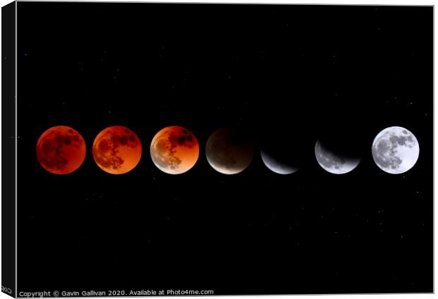 Blood Moon Phase Canvas Print by Gavin Gallivan