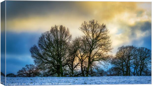 Snow Clouds Gathering in Madeley, Staffordshire Canvas Print by Alan Taylor