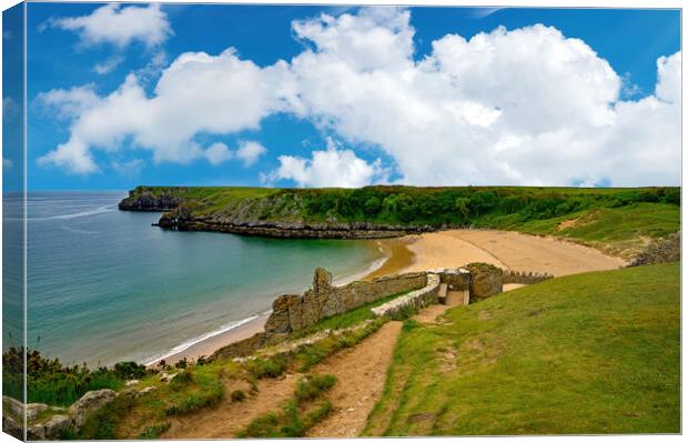 Beautiful Barafundle Bay in Pembrokeshire Canvas Print by Tracey Turner
