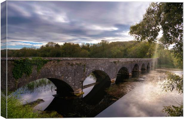 Eight Arch Bridge at Bosherston Lily Ponds Canvas Print by Tracey Turner
