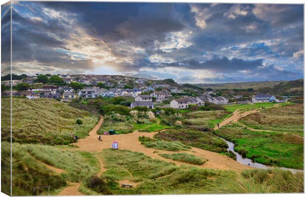 Captivating Sunset View of Holywell Canvas Print by Tracey Turner