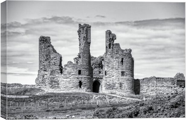 Ruins of Dunstanburgh Castle, Northumberland Canvas Print by Tracey Turner