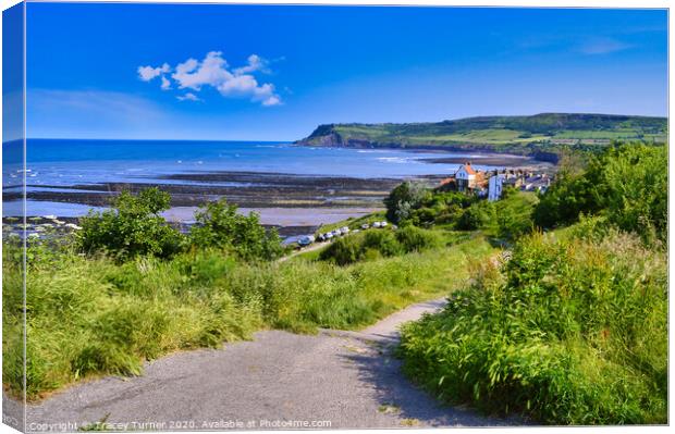 The Winding Path To Robin Hood's Bay Canvas Print by Tracey Turner