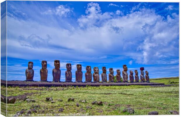 Easter Island Moai Canvas Print by Tracey Turner