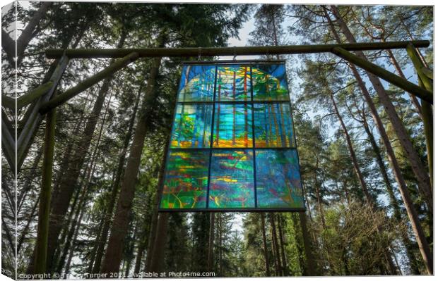 Forest Cathedral Stained Glass Window Canvas Print by Tracey Turner