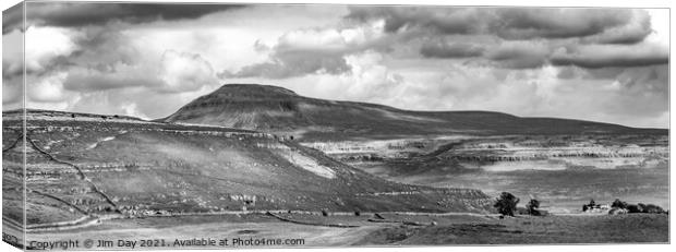 Ingleborough Black and White Canvas Print by Jim Day