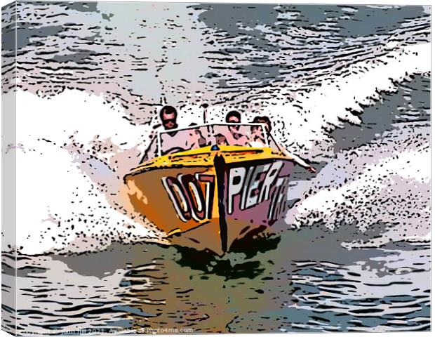 Speedboat (illustration effect) Canvas Print by john hill
