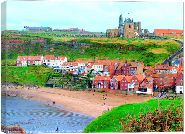 Old Whitby at North Yorkshire in England. Canvas Print by john hill