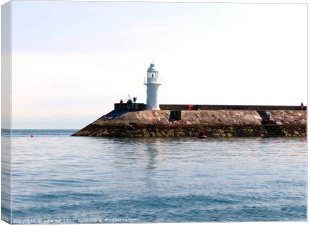 Brixham Lighthouse Canvas Print by john hill