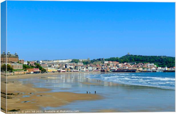 Scarborough at low tide Yorkshire. Canvas Print by john hill