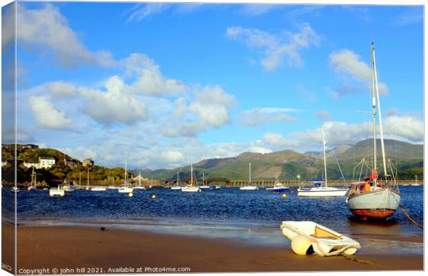 Barmouth harbor, Wales. Canvas Print by john hill